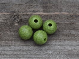 Kraal kunststof groen craquel&eacute; 1,5 cm