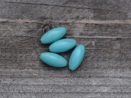 Kraal kunststof turquoise ovaal 1,7 cm