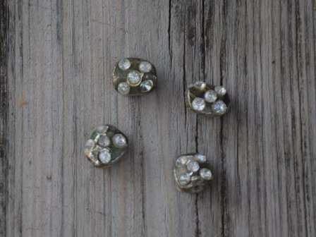 Kraal metaal oud/diamantlook 1,3 cm