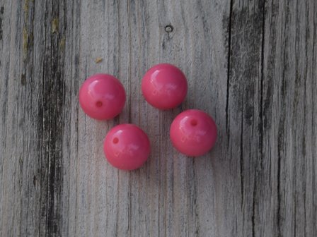 Kraal kunststof roze 1,3 cm