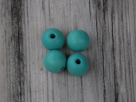 Kraal hout turquoise 1,5 cm