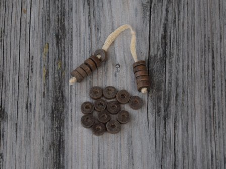 Kraal hout schijfje 0,3 cm