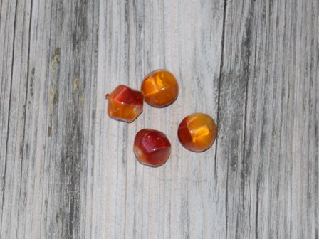 Kraal kunststof oranje/rood 1,2 cm