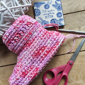 Haakpakket No1 Multi uni roze-wit