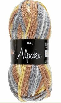 Garen Alpaka oker-oranje-grijs-lila 80% acryl/10% wol/10%alpaga