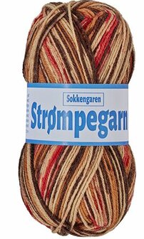 Sokkenwol Strompegarn m&ecirc;lee bruin-grijsgroen-lila 75% wol/25%polyamide