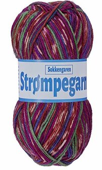 Sokkenwol Strompegarn m&ecirc;lee roze-groen-paars 75% wol/25%polyamide