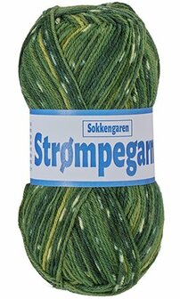 Sokkenwol Strompegarn m&ecirc;lee groen 75% wol/25%polyamide