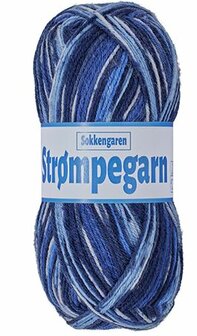 Sokkenwol Strompegarn m&ecirc;lee blauw-marine-wit 75% wol/25%polyamide
