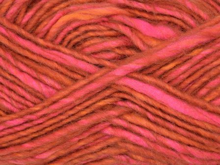 Garen Boston oranje-roze gem&ecirc;leerd 65% acryl/35% wol