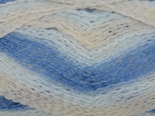 Garen Lace blauw-creme gemêleerd 71%superwash wol/29% polyamide