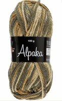 Garen Alpaka oker-groen-ecru 80% acryl/10% wol/10%alpaga